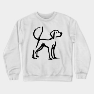 This is a simple black ink drawing of a dog Crewneck Sweatshirt